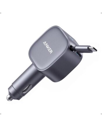 Anker Nano Car Charger  75w Usb-  Port Built-in Retractable Usb-  Cable  Grey