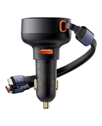 Baseus Car Charger  Enjoyment Usb With Usb-  Cable And Lightning  60w  Black