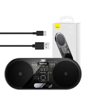 Baseus Dual Qi Wireless Charger  Digital Led Display 20w