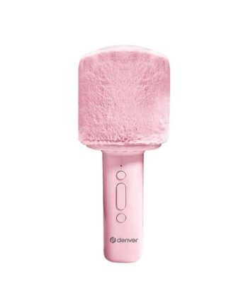 Denver Bluetooth Karaoke  Microphone Speaker With Fluffy Top Pink