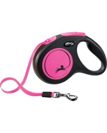 Flexi New Neon   Leash     25 Kg Black   Neon Pink