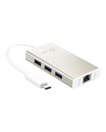 J5create  -port Usb Hub  With Ethernet   Usb Hub Usb       Ports Sølv