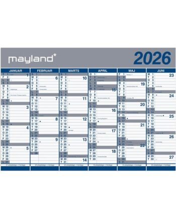 Mayland Kæmpekalender 2x6 Mdr  Papir 2026    Paprør