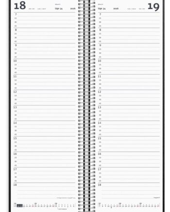 Mayland Spiralnoteringskalender Dag Sort Pp-plast 2026
