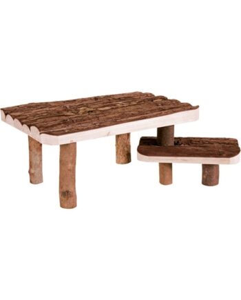 Trixie Naturligt Barktræ Skjul Og Platform Med Trin Til Chinchillaer Dværgkaniner